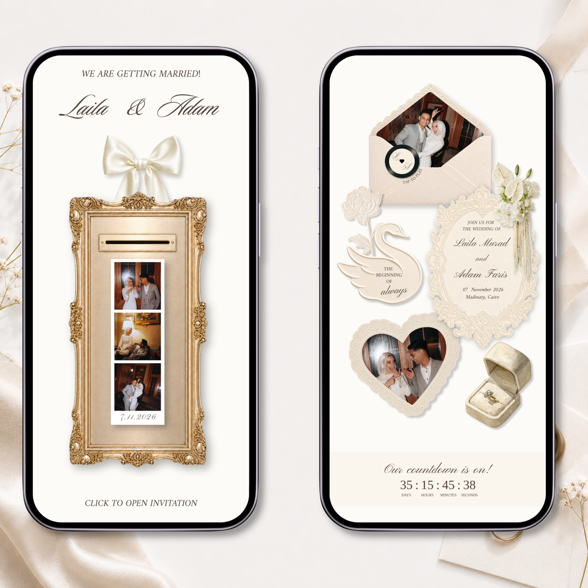 Golden Frame Photobooth Invitation